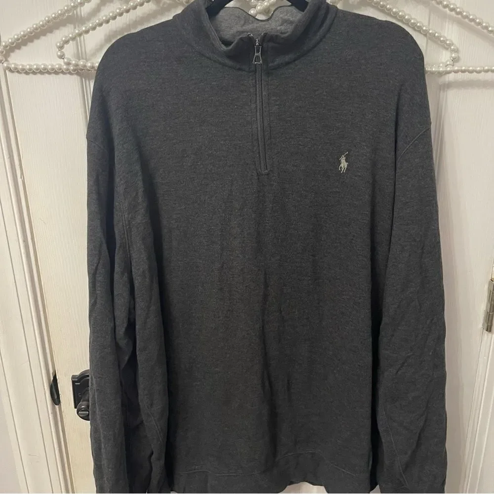 Polo Ralph Lauren Men’s Pullover Sweater 1/4 Zip Gray